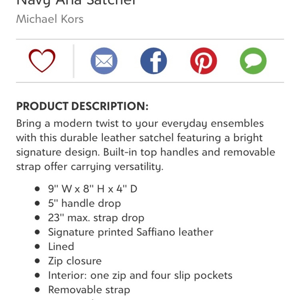 Michael Kors Aria Satchel- New with tags! - Picture 5 of 5